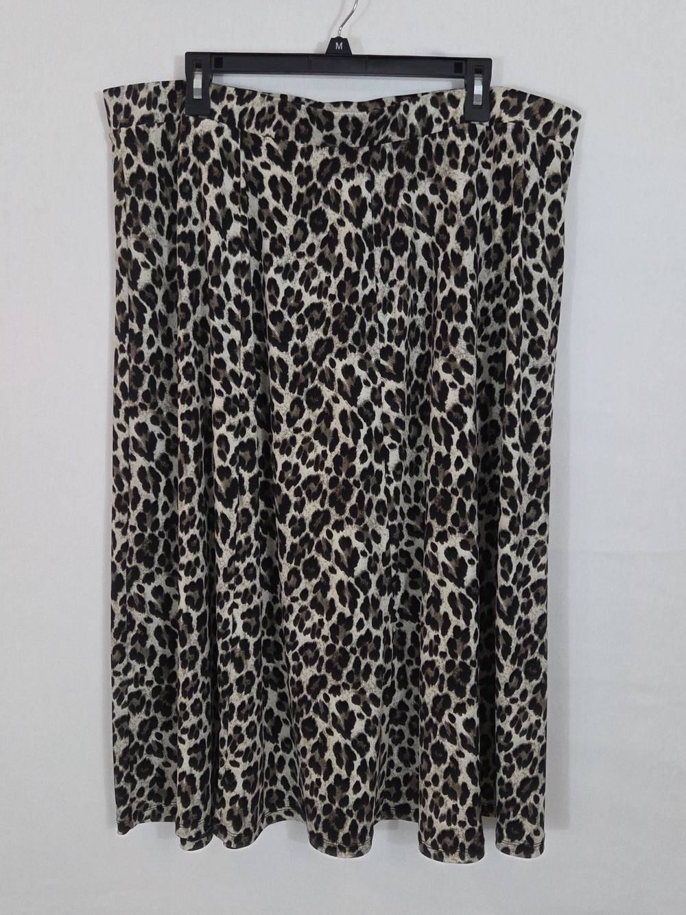 Investments Leopard-Print A-Line Skirt in Cream and Brown